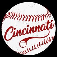 Baseball Cincinnati Vintage Ball Red Seam National Pastime Womens T-Shirt