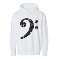 Bass Clef Vintage Black Bassist Bass Player Garment-Dyed Fleece Hoodie