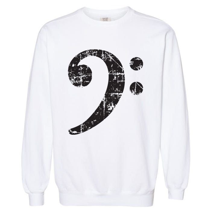 Bass Clef Vintage Black Bassist Bass Player Garment-Dyed Sweatshirt