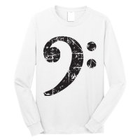 Bass Clef Vintage Black Bassist Bass Player Long Sleeve Shirt