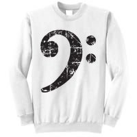 Bass Clef Vintage Black Bassist Bass Player Sweatshirt