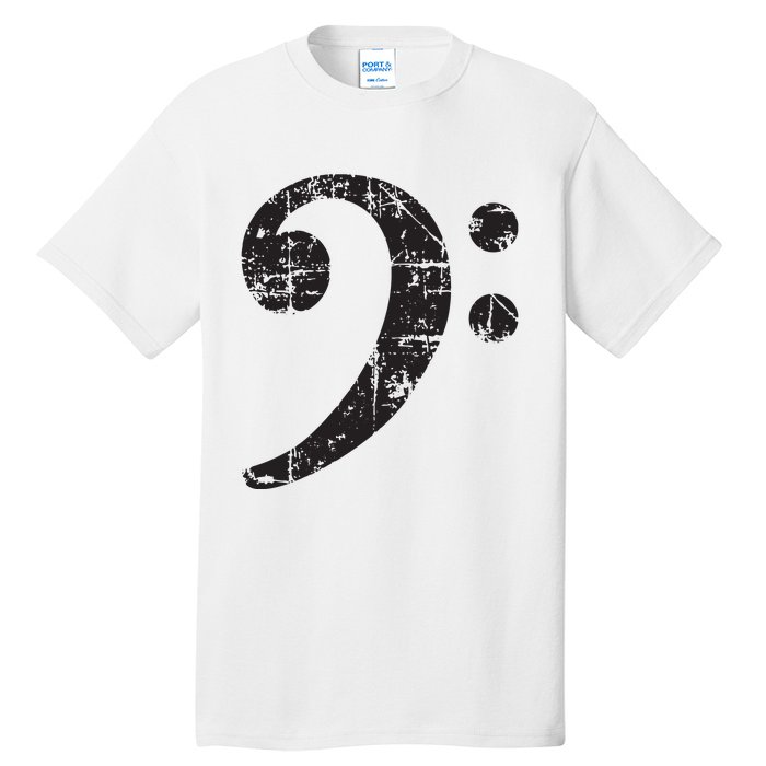 Bass Clef Vintage Black Bassist Bass Player Tall T-Shirt