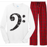 Bass Clef Vintage Black Bassist Bass Player Long Sleeve Pajama Set