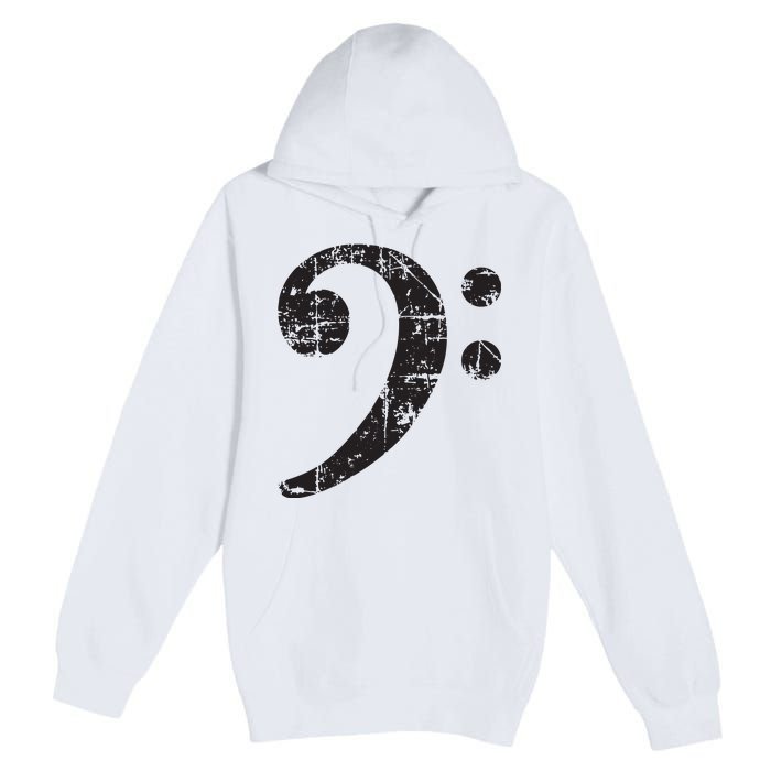 Bass Clef Vintage Black Bassist Bass Player Premium Pullover Hoodie