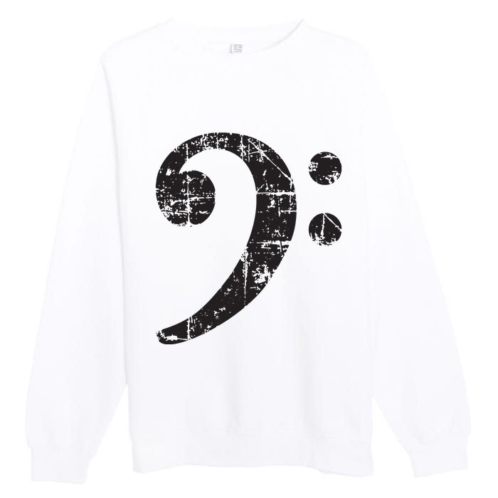 Bass Clef Vintage Black Bassist Bass Player Premium Crewneck Sweatshirt