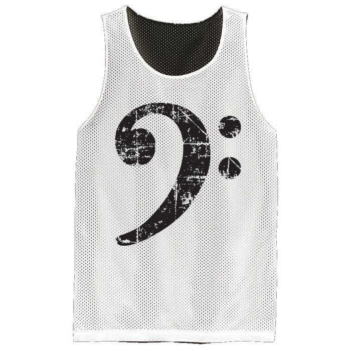 Bass Clef Vintage Black Bassist Bass Player Mesh Reversible Basketball Jersey Tank