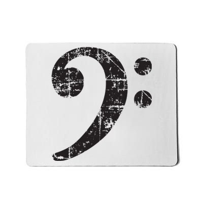 Bass Clef Vintage Black Bassist Bass Player Mousepad