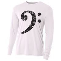 Bass Clef Vintage Black Bassist Bass Player Cooling Performance Long Sleeve Crew