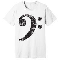 Bass Clef Vintage Black Bassist Bass Player Premium T-Shirt