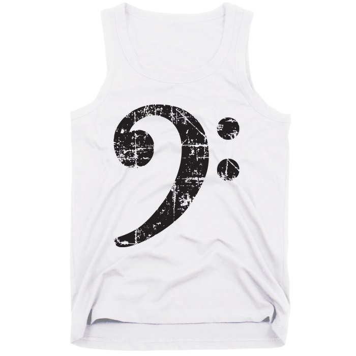 Bass Clef Vintage Black Bassist Bass Player Tank Top