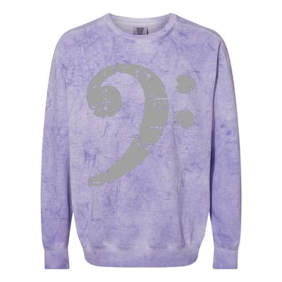 Bass Clef Vintage Gray Bass Players Colorblast Crewneck Sweatshirt