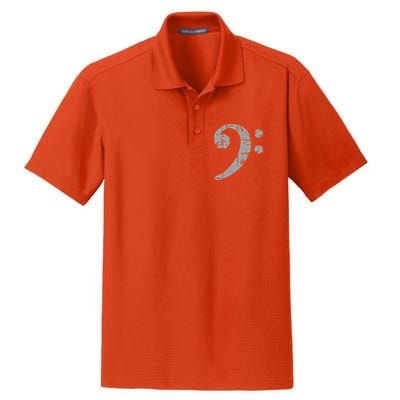 Bass Clef Vintage Gray Bass Players Dry Zone Grid Polo