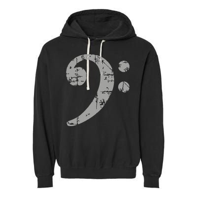 Bass Clef Vintage Gray Bass Players Garment-Dyed Fleece Hoodie