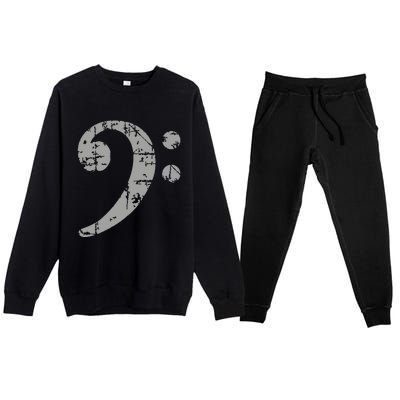 Bass Clef Vintage Gray Bass Players Premium Crewneck Sweatsuit Set