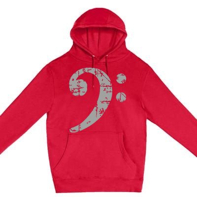 Bass Clef Vintage Gray Bass Players Premium Pullover Hoodie