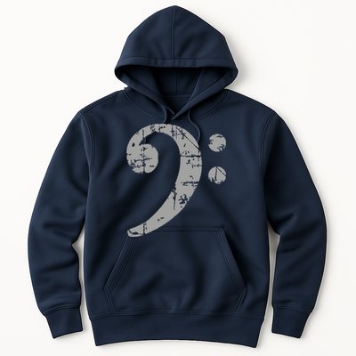 Bass Clef Vintage Gray Bass Players Hoodie