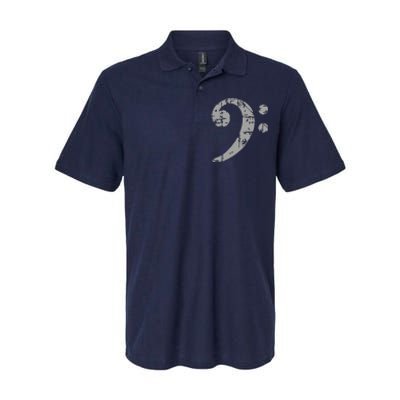 Bass Clef Vintage Gray Bass Players Softstyle Adult Sport Polo