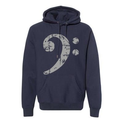 Bass Clef Vintage Gray Bass Players Premium Hoodie