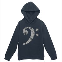 Bass Clef Vintage Gray Bass Players Urban Pullover Hoodie