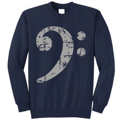 Bass Clef Vintage Gray Bass Players Tall Sweatshirt