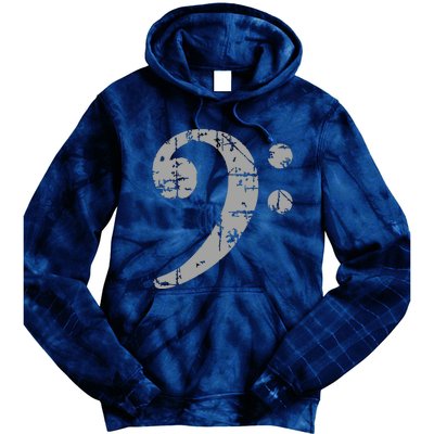 Bass Clef Vintage Gray Bass Players Tie Dye Hoodie