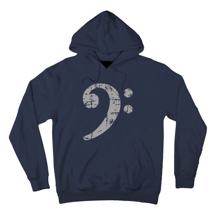 Bass Clef Vintage Gray Bass Players Tall Hoodie