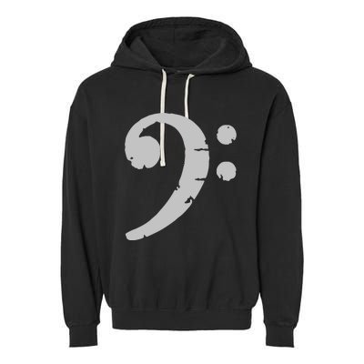 Bass Clef Vintage Gray Left Bassist Bass Player Garment-Dyed Fleece Hoodie