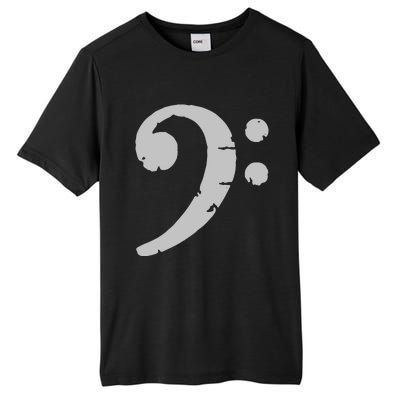 Bass Clef Vintage Gray Left Bassist Bass Player Tall Fusion ChromaSoft Performance T-Shirt