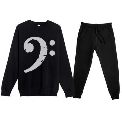 Bass Clef Vintage Gray Left Bassist Bass Player Premium Crewneck Sweatsuit Set