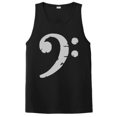 Bass Clef Vintage Gray Left Bassist Bass Player PosiCharge Competitor Tank