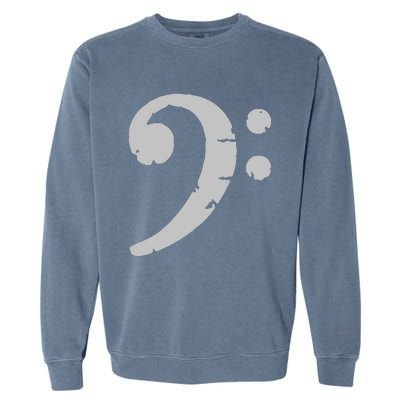 Bass Clef Vintage Gray Left Bassist Bass Player Garment-Dyed Sweatshirt