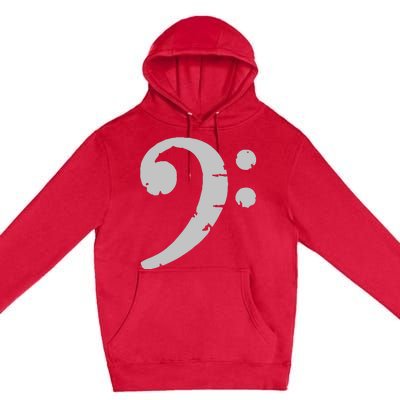 Bass Clef Vintage Gray Left Bassist Bass Player Premium Pullover Hoodie