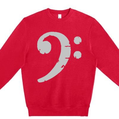 Bass Clef Vintage Gray Left Bassist Bass Player Premium Crewneck Sweatshirt