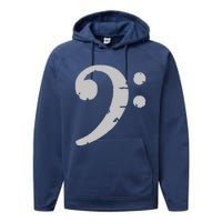 Bass Clef Vintage Gray Left Bassist Bass Player Performance Fleece Hoodie