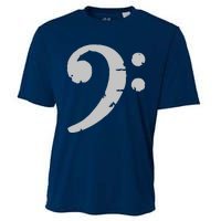 Bass Clef Vintage Gray Left Bassist Bass Player Cooling Performance Crew T-Shirt