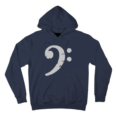 Bass Clef Vintage Gray Left Bassist Bass Player Hoodie