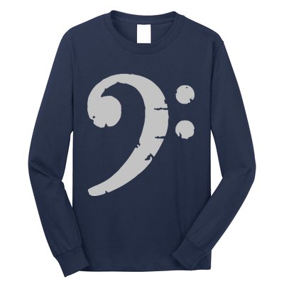 Bass Clef Vintage Gray Left Bassist Bass Player Long Sleeve Shirt