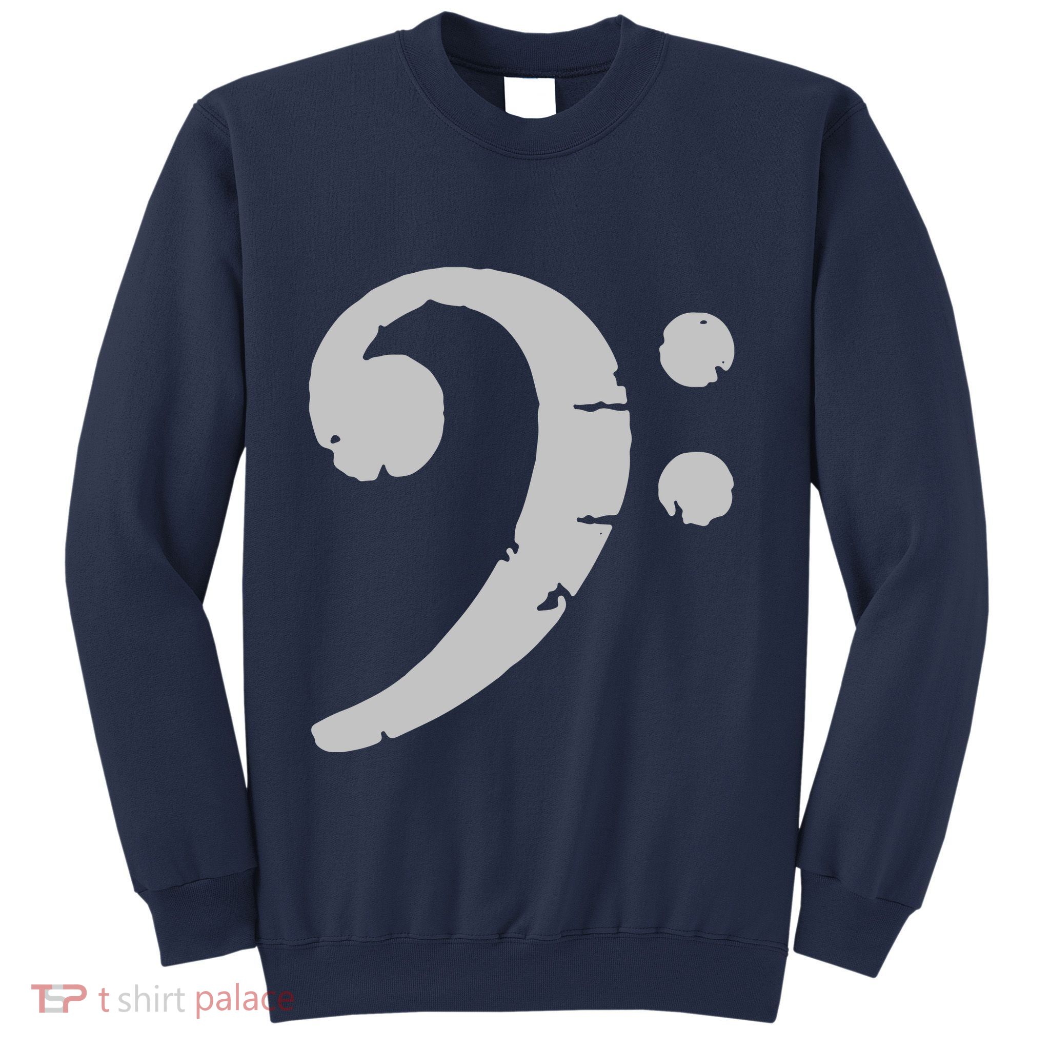 Bass Clef Vintage Gray Left Bassist Bass Player Sweatshirt