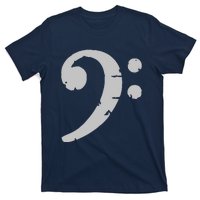 Bass Clef Vintage Gray Left Bassist Bass Player T-Shirt