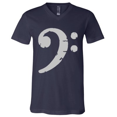 Bass Clef Vintage Gray Left Bassist Bass Player V-Neck T-Shirt