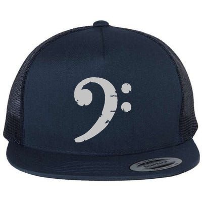 Bass Clef Vintage Gray Left Bassist Bass Player Flatbill Hat