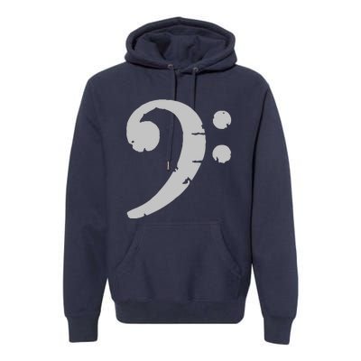 Bass Clef Vintage Gray Left Bassist Bass Player Premium Hoodie