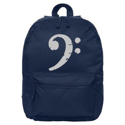 Bass Clef Vintage Gray Left Bassist Bass Player 16 in Basic Backpack