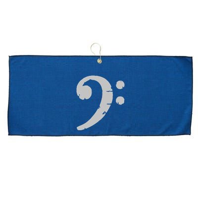 Bass Clef Vintage Gray Left Bassist Bass Player Large Microfiber Waffle Golf Towel