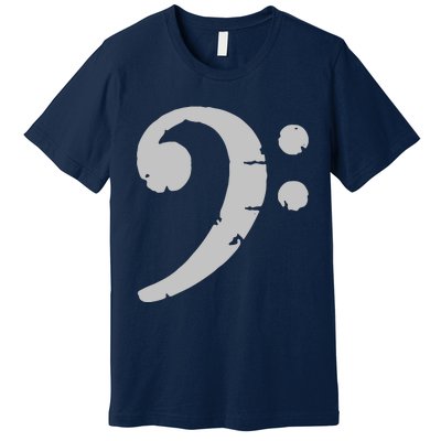 Bass Clef Vintage Gray Left Bassist Bass Player Premium T-Shirt