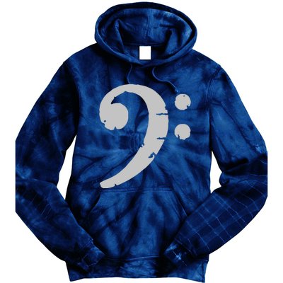 Bass Clef Vintage Gray Left Bassist Bass Player Tie Dye Hoodie