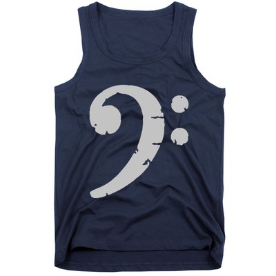 Bass Clef Vintage Gray Left Bassist Bass Player Tank Top