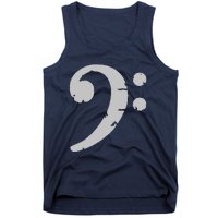 Bass Clef Vintage Gray Left Bassist Bass Player Tank Top