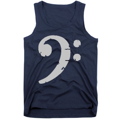 Bass Clef Vintage Gray Left Bassist Bass Player Tank Top