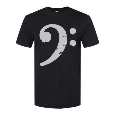 Bass Clef Vintage Gray Left Bassist Bass Player Softstyle CVC T-Shirt